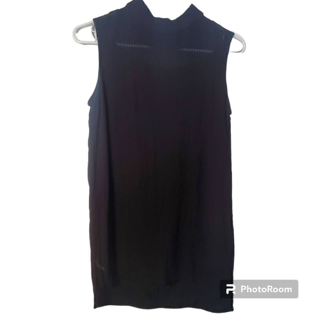 Zara Black Sheer Tunic Tank Top XS